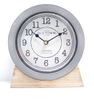 MDF Table Clock Wood Base Grey Frame Clock 