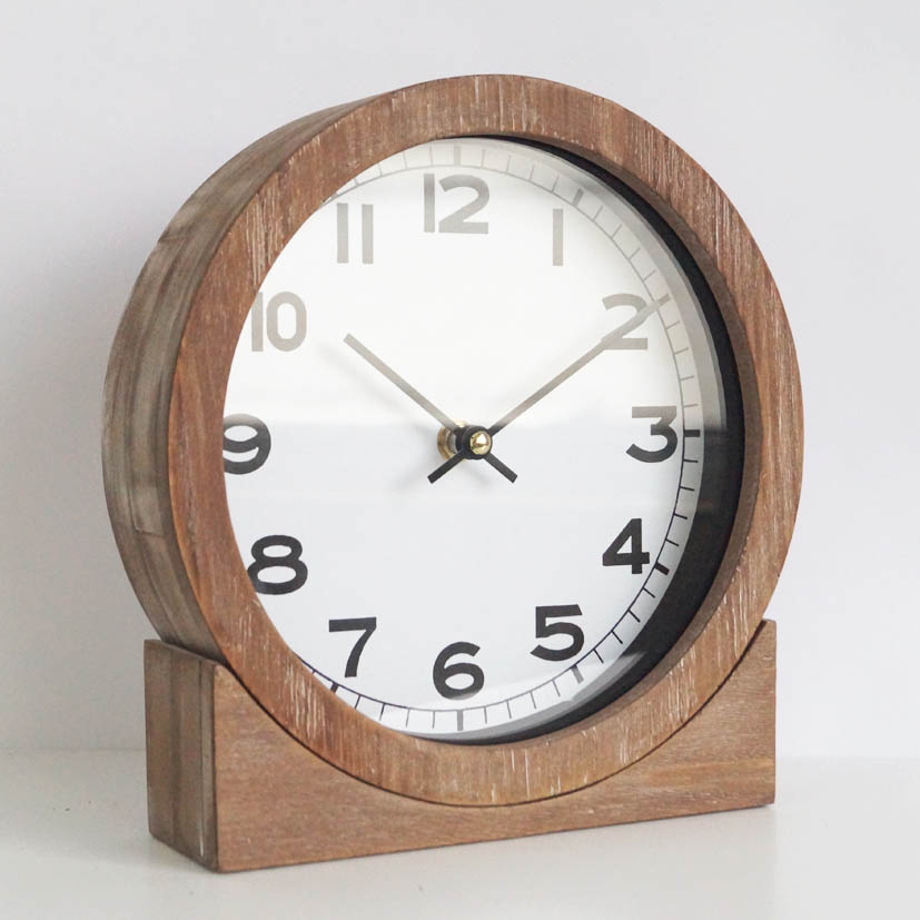 Hot Selling Modern Simple Fashionable Solid Wood Table Clock