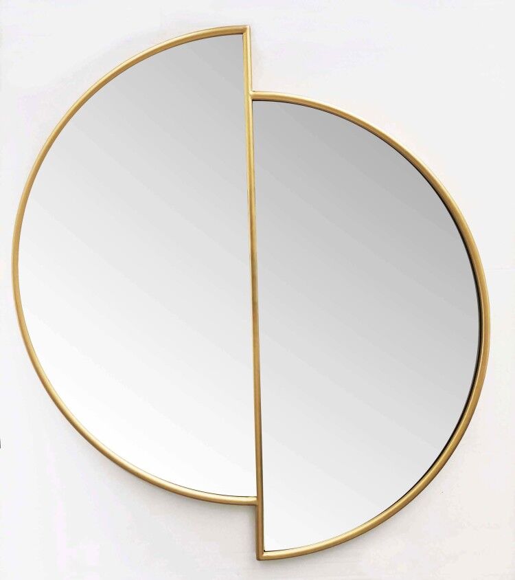 Golden Two Semicircles Combination Mirror