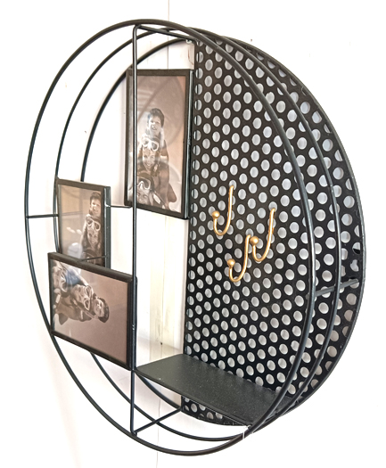 Metal MDF Wall Shelf Decoration Design Circle 