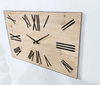 A Rectangle Shape Wall Clock Roman Words Metal Frame Decoration 