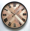 The Glass Clock Wood Grain Paper Sticker Metal Shell Clock 