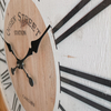 Ellipse Style Wall Clock Wood Design Silk Screen Indoor Clock